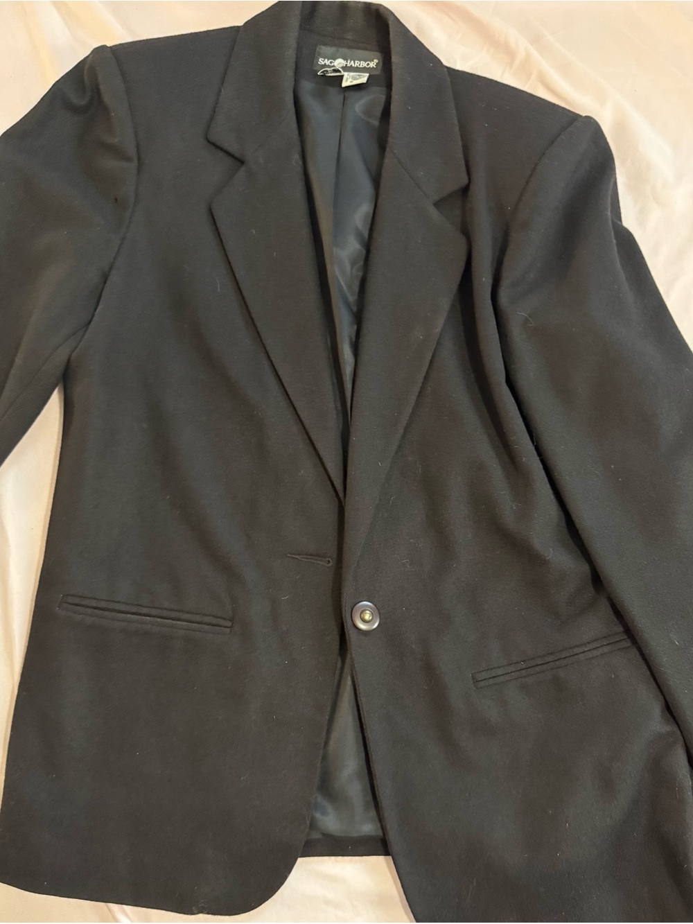 VINTAGE Sag Harbor Black Men's Single-Button Blazer